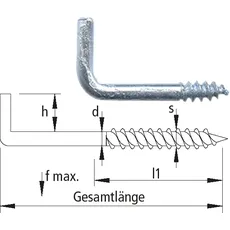 Schraubhaken verzinkt Art.4/ 25 mm gerade