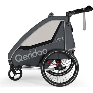 Qeridoo QUPA 2 Kinderanhänger grau 2023