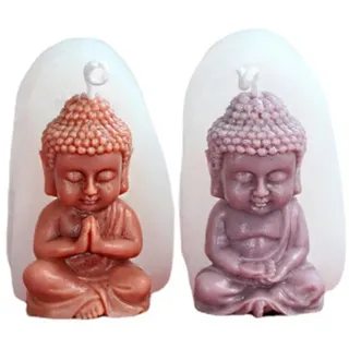 XinYangMao 2 Stück Buddha Kerzenform aus Silikon – 3D Kerzengießform für Zierkerzen, Kunsthandwerk & DIY