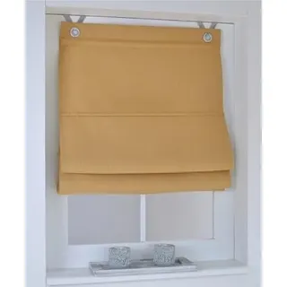 Raffrollo Thermo Ösenrollo Dimout Curry Blickdicht Verdunkelung Breite ca. 80 cm x Höhe ca. 130 cm