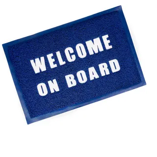 GATE14® Boot Fußmatte Nautische Thema Matte in blau und weiß PVC 60 x 40 cm