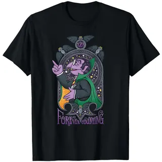 Sesame Street Psychedelic Count Forever Counting T-Shirt, Herren, Schwarz, 3XL
