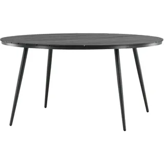 Gardenson Gartentisch , Schwarz , Metall, Kunststoff , rund , Rundrohr , 150x74x150 cm , wetterbeständig , Gartenmöbel, Gartentische, Gartentische