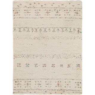 benuta nest Hochflorteppich, Beige, Textil, Rauten, Rechteckig, 200x290 cm, Oeko-Tex® Standard 100, wasserabweisend, Teppiche & Böden, Teppiche, Hochflorteppiche & Shaggys