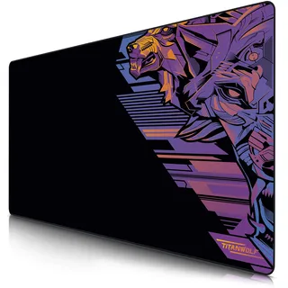 CSL - Übergröße Mauspad Gaming Titanwolf 1200x600mm - XXXL Mousepad groß mit Motiv - Tischunterlage Large Size - verbessert Präzision und Geschwindigkeit - XXL z.B. für Logitech Maus und Tastatur