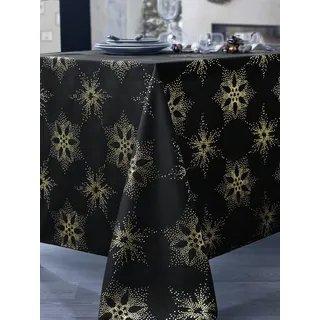 CALITEX Strass Tischdecke aus Polyester, goldfarben, rund, 180 cm