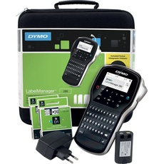 Bild LabelManager 280 Wiederaufladbares Handheld-Etikettendrucker-Set, QWERTY-Tastatur, mit 2 Rollen D1-Etiketten und Tragetasche