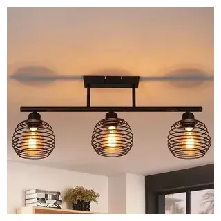 ZMH Deckenleuchte Retro Schwarze E27 Lampenfassung 1flammig Ohne Brine LED wechselbar - Schwarz