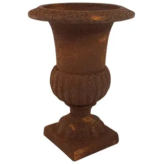 Französische Louvre Vase Amphore Gusseisen Schwer Antik-Stil Edel- Rostig 20 cm