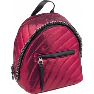David Jones Damen-Rucksack Mit Metallic-Kette Und Stepp - Rot