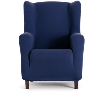 EYSA Bi-elastischer Sofabezug für Ohrensessel, Blau, Harlem-Design