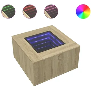 vidaXL LED-Couchtisch Sonoma-Eiche 60x60x40 cm Holzwerkstoff - Braun