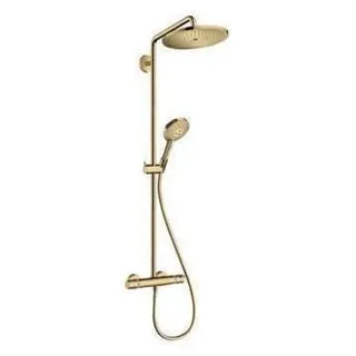 Hansgrohe Croma Select S Showerpipe 280 1jet mit Thermostat und Handbrause Raindance Select S 120 3jet polished Gold optic