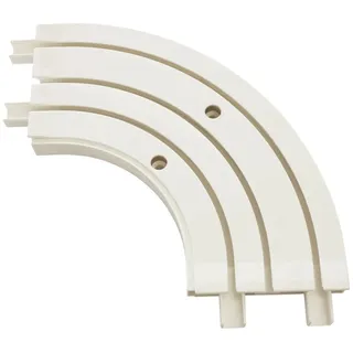 GARDINIA Erkerbogen für Vorhangschienen-Verlängerungen GE3 / 3-läufige Gardinenschiene, 90°-Winkel, 18.5/18.5 cm, Kunststoff, Weiß