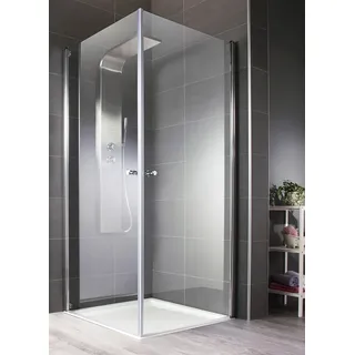WELLTIME Florenz 2.2 Eckdusche mit Drehtüren 90 x 190 cm grau Sicherheitsglas
