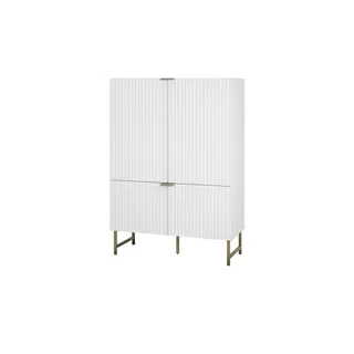 Möbel Kraft Highboard 100 x 142 x 41 cm weiß