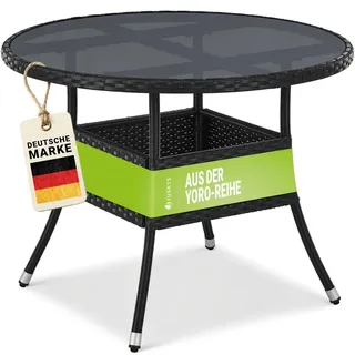 Juskys Yoro Gartentisch Ø 80 x 73 cm Schwarz