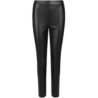 ApartFashion Damen Lederimitat Leggings Hosen, schwarz, Normal