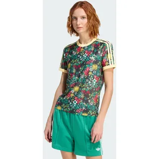 adidas Originals X Liberty London 3 Stripes Kurzarm-t-shirt - Black / bold Green / collegiate Green / eqt Yellow - S,