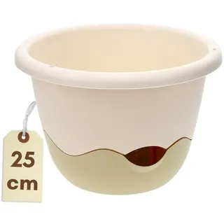 GarPet Blumentopf Hängend Blumenampel Außen Hängend Hängetopf Für Pflanzen Hängepflanzen Topf Hängeampel Hängender Blumentopf Mit Kette Wasserspeicher 25 Elfenbein
