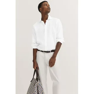 bugatti Langarmhemd aus Leinen, weiß