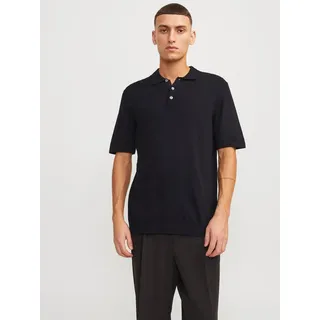 Jack & Jones Poloshirt »JJEEMIL KNIT POLO S/S SN«, schwarz