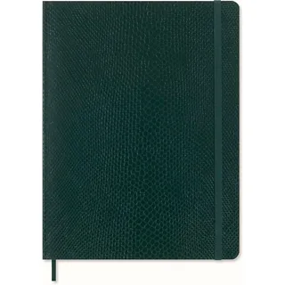 Moleskine Precious & Ethical Notizbuch, mit einer einer Geschenkbox, veganen Einband mit Python-Effekt, Klettverschluss, XL-Format 19x25cm, Farbe Grün