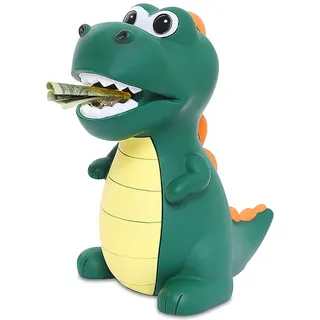 Lakpopya Dinosaurier Spardose fur Kinder, Groß Dino Sparschwein für Mädchen Jungen, Spardosen aus Sicheres PVC-Material für Dekoration des Kinderzimmers/Geschenk/Spielzeug/Taufgeschenke (Grün)