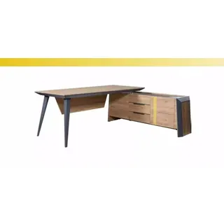 Eckschreibtisch Couchtisch Sideboard Büro Möbel Design Arbeitszimmer - Braun