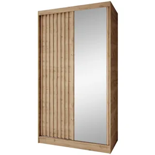 beautysofa Schwebetürenschrank Donatello 120 x 204,5 x 60 cm Braun/Bronze