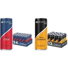 Red Bull Simply Cola Dosen Bio, 24er Palette, EINWEG (24 x 250 ml) & Red Bull Black Orange - 12er Palette Dosen Getränke Bio, EINWEG (12 x 250 ml)