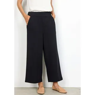 Schlupfhose SOYACONCEPT "SC-SIHAM 36", Damen, Gr. XL (42), N-Gr, schwarz, Milano Rib, Obermaterial: 95% Polyester, 5% Elasthan, unifarben, regular fit 7/8-Länge, Hosen Schlupfhose, Sommerhose, bequeme Culotte in 7/8 Länge und lässiger Passform