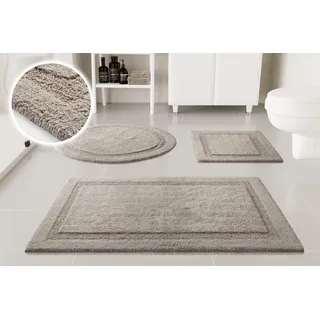 Badematte OTTO HOME "Meellor", greige, H:20mm, Baumwolle, Badematten, Badematte, Badteppich, getuftet, modern, Uni, antirutsch, flauschig, Baumwolle