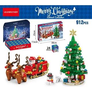 LELE BROTHER 9158 Weihnachtskalender Klemmbausteine 912pcs Spielzeug Bausatz-NEU