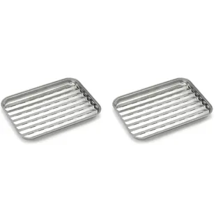 barbecook Wiederverwendbare Grillschale aus Edelstahl, smoker und gasgrill zubehör, rechteckig 34.5x24x3cm (Packung mit 2)
