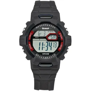 Scout The Digi 280308000 Kinderuhr 0 mm Gehäuse schwarz Silikonarmband schwarz