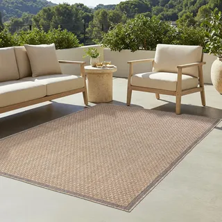 Tapiso Teppich YUCANA Outdoor Beige Balkon UV-beständig 80 x 150 cm - Beige
