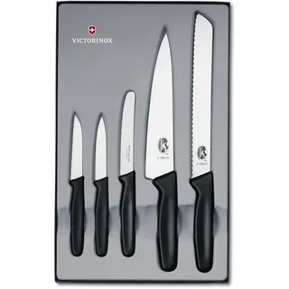 Victorinox Küchengarnitur 5-teilig Brotmesser Gemüsemesser Tranchiermesser Tomatenmesser 5.1163.5