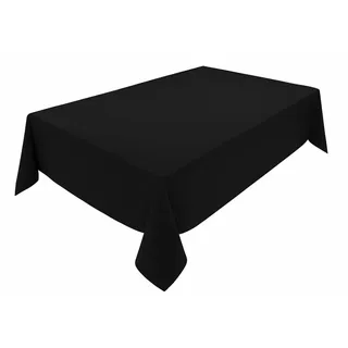 Hochwertige Tischdecke aus Minimate Gewebe. Modern, glatt, breiter Saum, bügelfrei, strapazierfähig, waschbar, trocknergeeignet. Küche und Wohnzimmer. Größe und Farbe wählbar. (Schwarz, 120 x 200)
