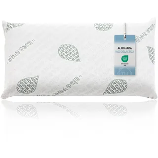 Textilhome 2er Set Orthopädisches Nackenstützkissen 60x36x12 cm – Ergonomisches Memory Foam Kissen – Visco Kissen/Viscoelastisches Kopfkissen mit Abnehmbarem, Waschbarem Bezug