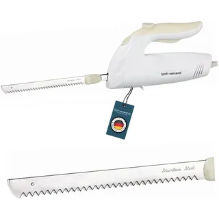 bmf-versand Elektrisches Messer 150 Watt - Doppelklingen Messer für Fleisch - Spülmaschinenfest mit Pflegetuch - Edelstahl