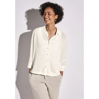 STREET ONE Crinklebluse mit 3/4-Arm, weiß