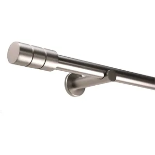 deco-raum Vorhangstange Zylinder 1-läufig Ø 25 mm 260 cm Edelstahl-optik