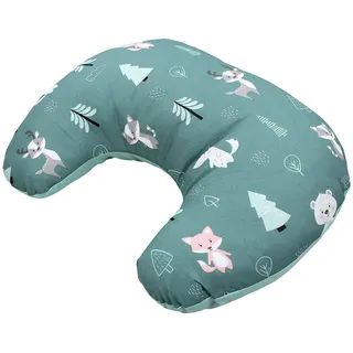 TupTam Baby Stillkissen Klein mit Baumwoll-Bezug, Farbe: Wald/Fuchs/REH/Igel/Bärchen/Grün/Mint