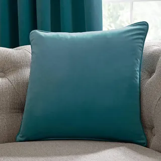 Laurence Llewelyn-Bowen - Montrose Samtkissen – 43 x 43 cm – gefülltes Kissen – blaugrünes Samtkissen