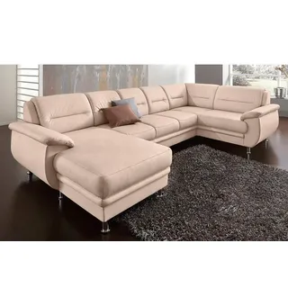 sit&more Wohnlandschaft "Mailand U-Form, B: 312 cm", optional Bettfunktion, natur