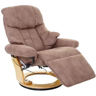 Robas Lund MCA Relaxsessel Calgary 2, Fernsehsessel Sessel, Stoff/Textil 150kg belastbar ~ antikbraun, naturbraun