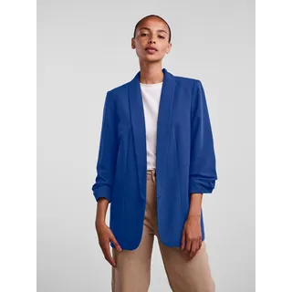 pieces Blusenblazer »PCBOSELLA 3/4 BLAZER NOOS«, mit Faltendetail am Ärmel, blau