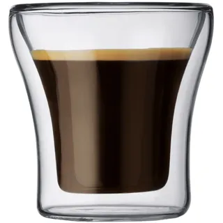 Bodum ASSAM 2-teiliges Kaffeeglas-Set (Doppelwandig, Mundgeblasen, Spülmaschinengeeignet, 0,1 liters) transparent