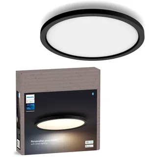 Philips Hue Aurelle White Ambiance Smart Lighting Round 24.5W Panel Light, black, with Bluetooth, Works with Alexa, Google Assistant and Apple Homekit, new generation